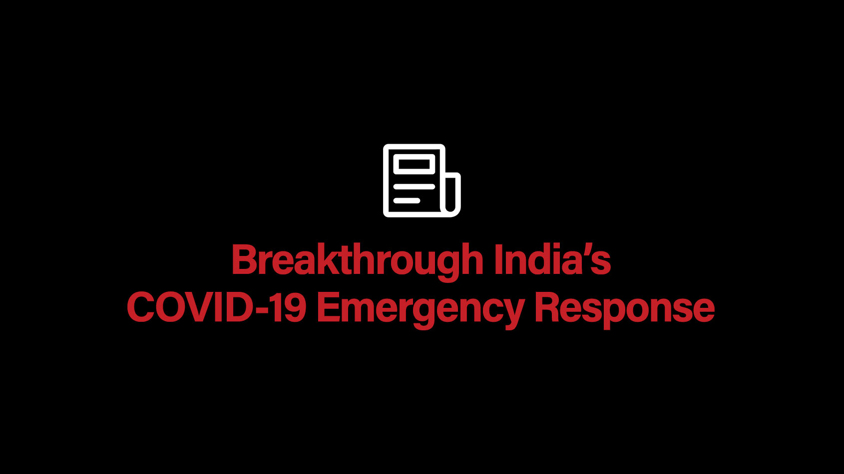 COVID-19 emergency response