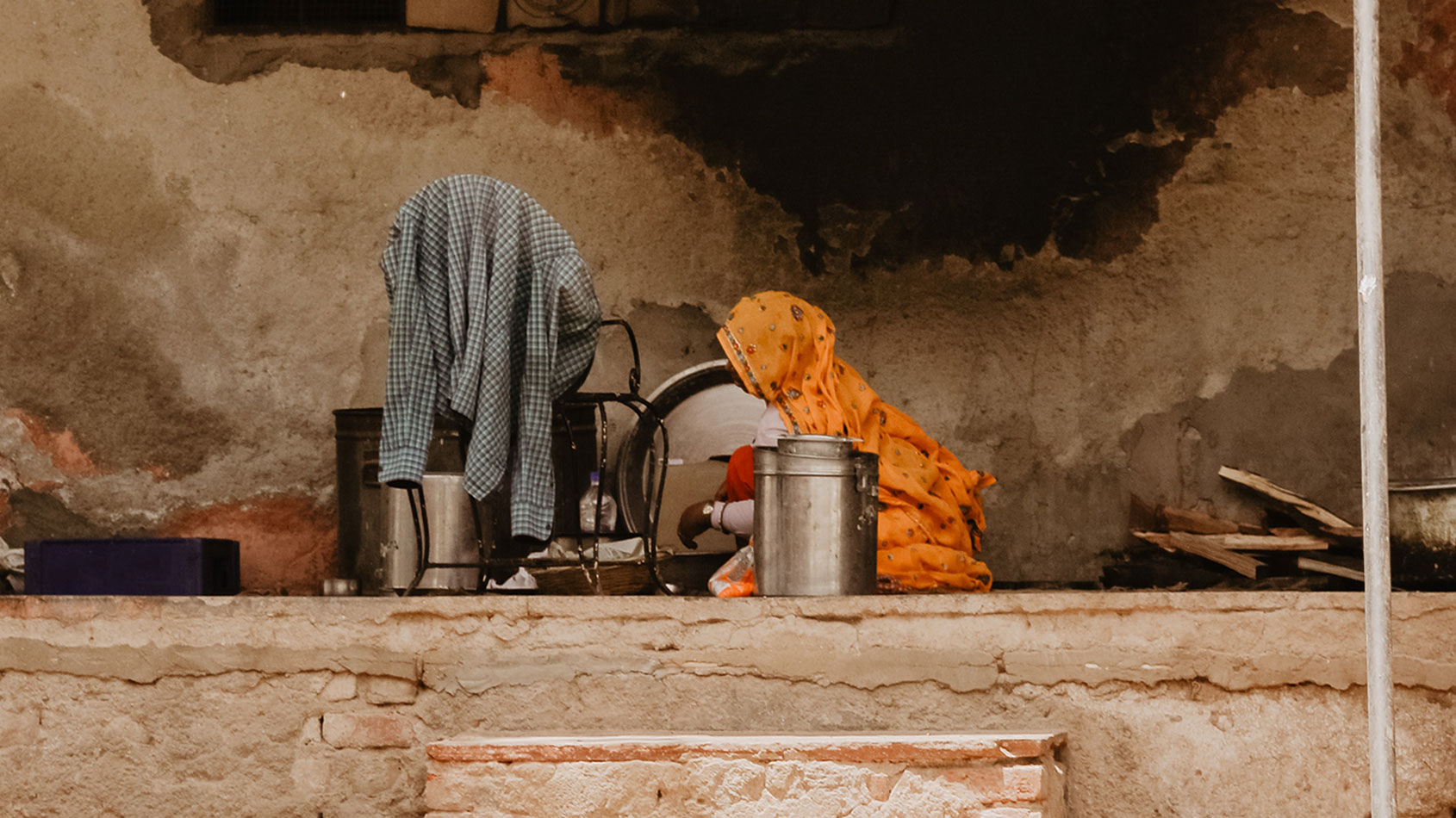 Woman doing household work